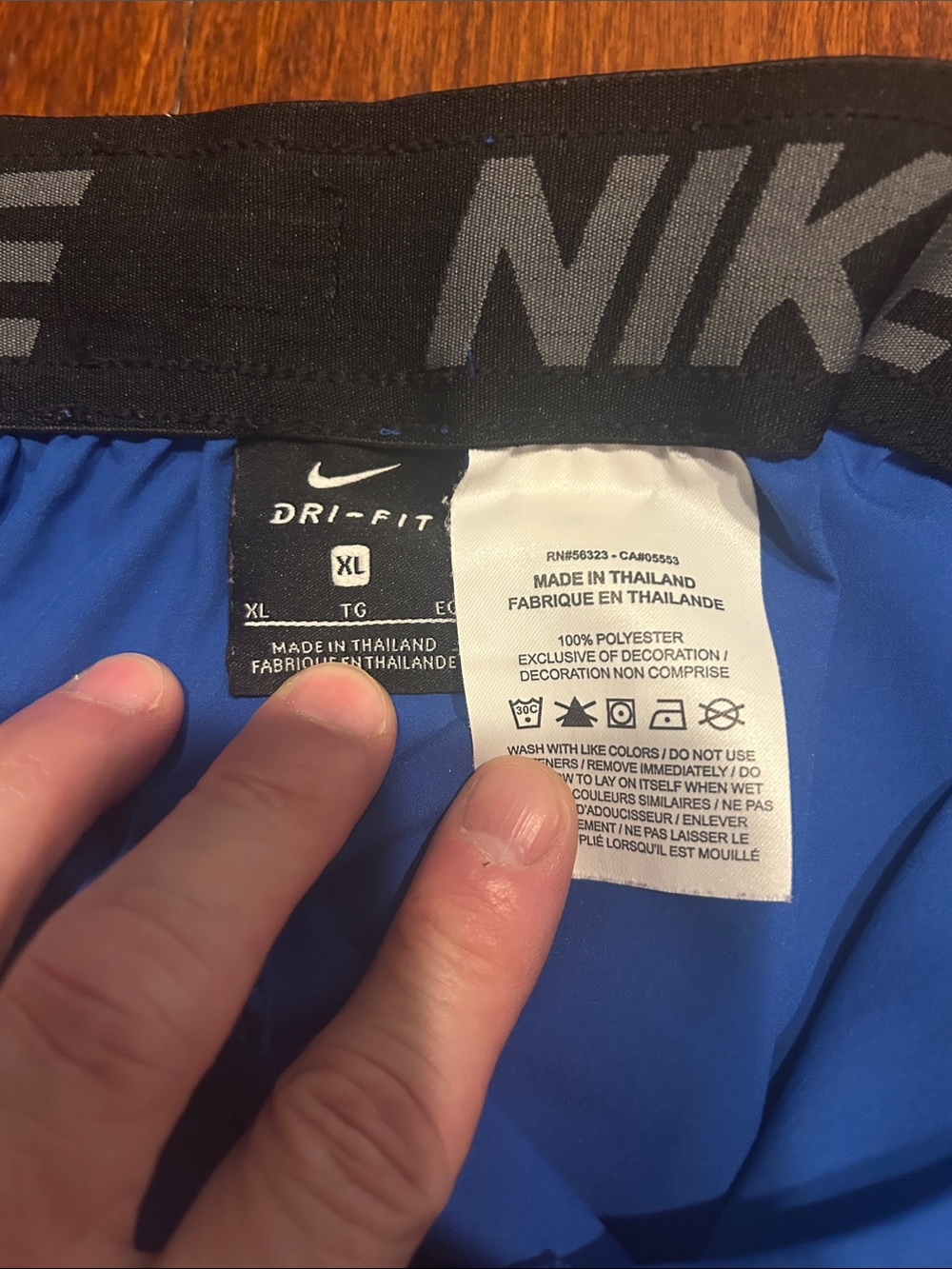 Nike Blue Athletic Shorts with Camouflage Swoosh Mens XL - Picture 7 of 11